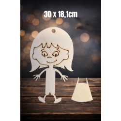 Dziewczynka 30cm, zarys, z otworem, sklejka 3mm